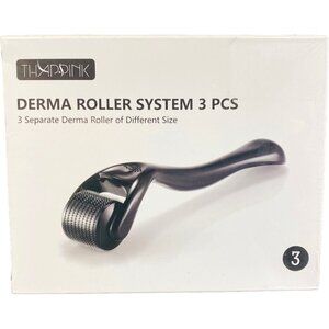 THAPPINK Derma Roller System 3 Pcs 540 Needles Skin Care Set Black NIB Sealed